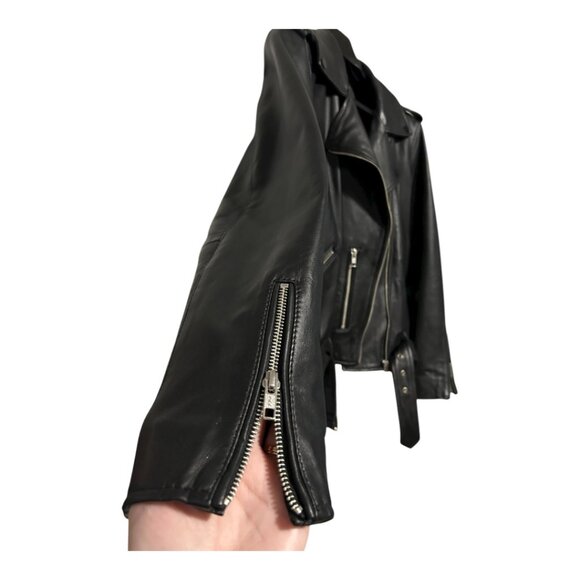 Quince Black Leather Moto Jacket XL - Picture 4 of 11